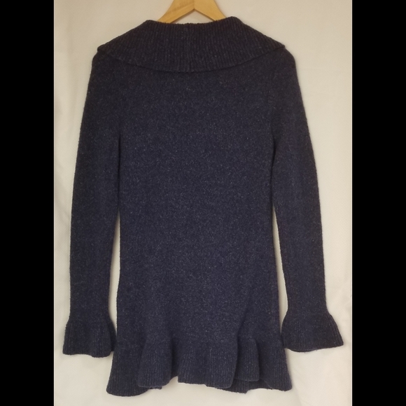 INC International Concepts Dark Blue Ruffled Cardigan Size L - Picture 2 of 6